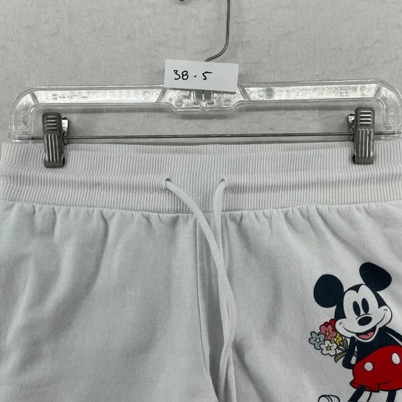 DisneyMickey Mouse Short Girls Sz 3/5 White  Pull On Stretch High Waist Fleece - Picture 7 of 7